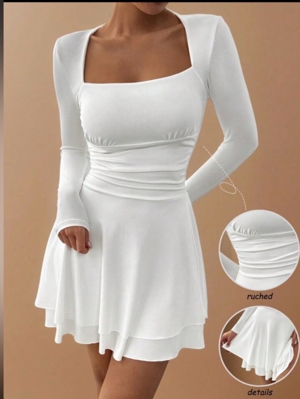 NWOT White Long-Sleeve Midi Dress